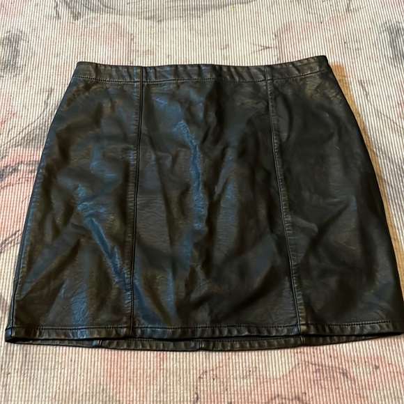 Vegan Leather Black Mini Skirt